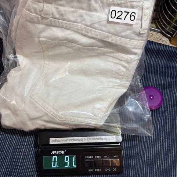 Talbots Denim Shorts Women 10 White High Rise Frayed Hem Casual Classic Summer - Picture 9 of 9